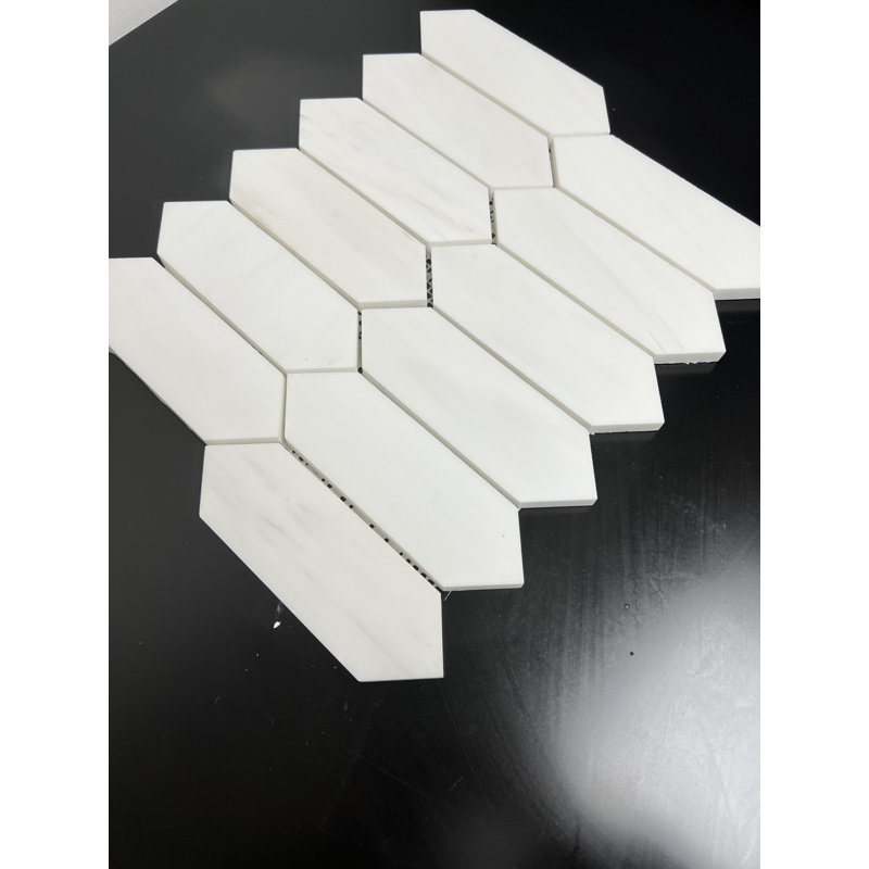 Carrelage mural en mosaïque de pierre naturelle 2 po x 6 po Bianco Dolomite, Affiné