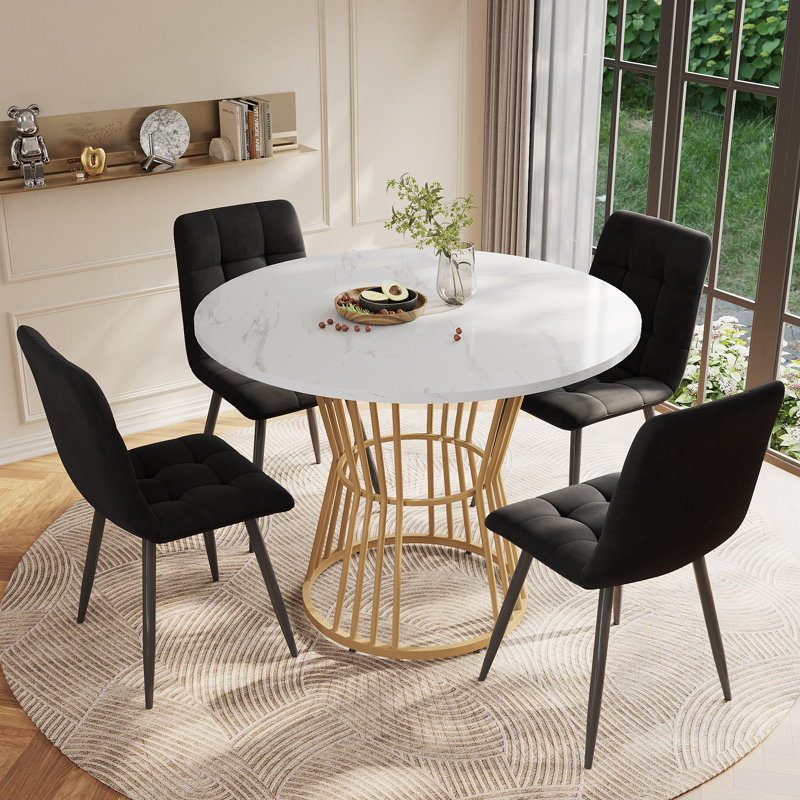 Round Metal Base Dining Table