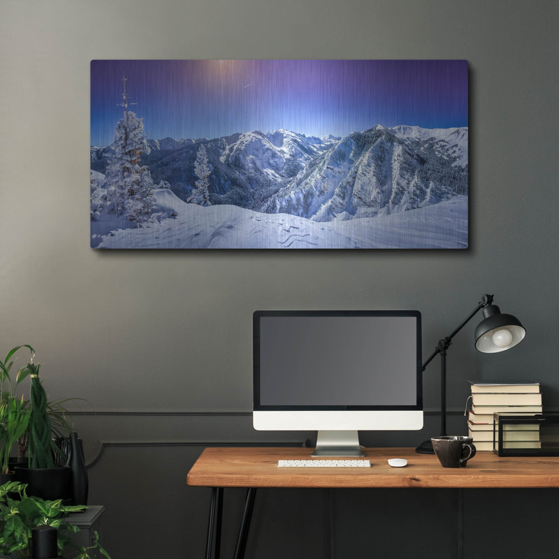 Millwood Pines «Colorado Snow» par Jonathan Ross, art mural en métal, H 24 po x l 48 po