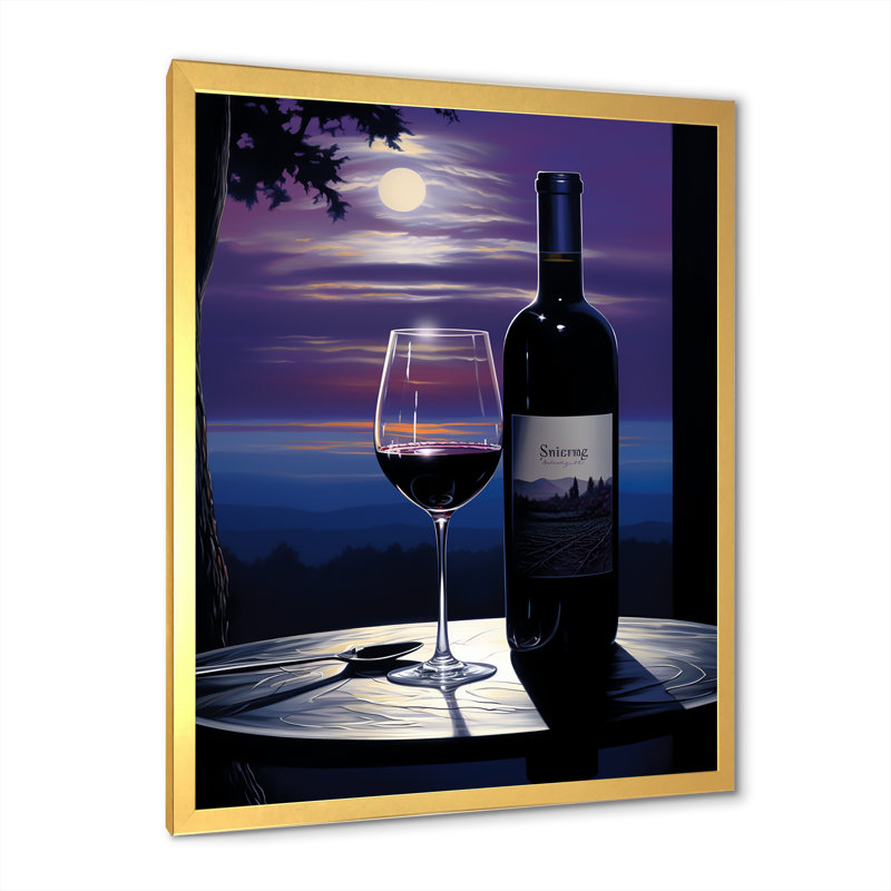 Shiraz Silhouette I - impression, Cadre doré simple, H 44 po x l 34 po x P 1,5 po