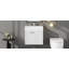Meuble-lavabo de 21,8 po avec lavabo, armoire flottante murale, grand tiroir, tablette réglable, porte-papier hygiénique, système de fermeture en douceur-1966760872
