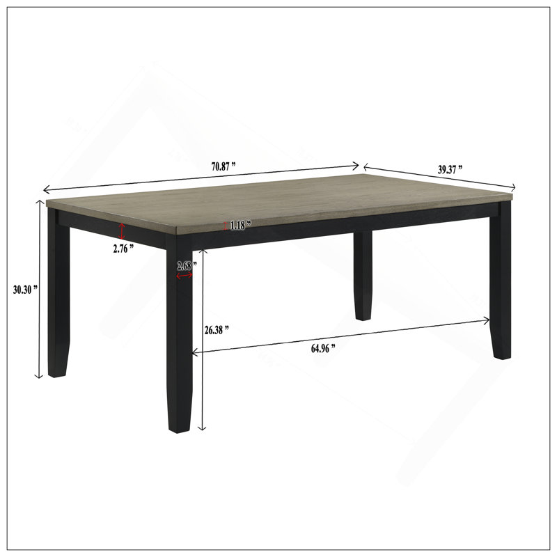 Ensemble de salle à manger contemporain, 5 pièces: table, 4 chaises