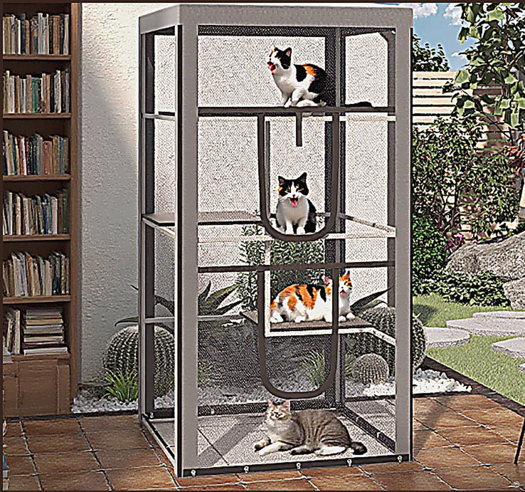 Structure en acier pour chat pour chat