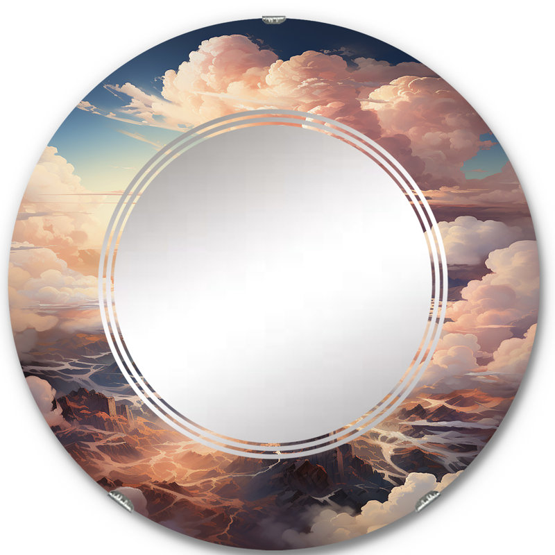 Vercher - Miroir mural rond, 24 po x 24 po