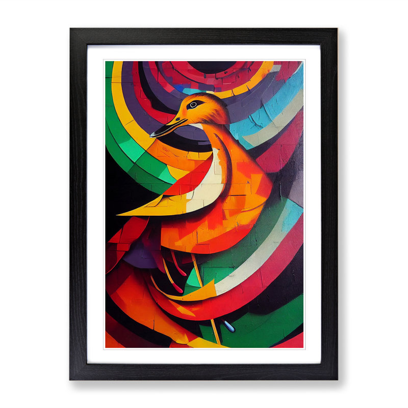 Goose Painting Street Art - Picture Frame Print, Black, 34cm H x 25cm W x 2cm D