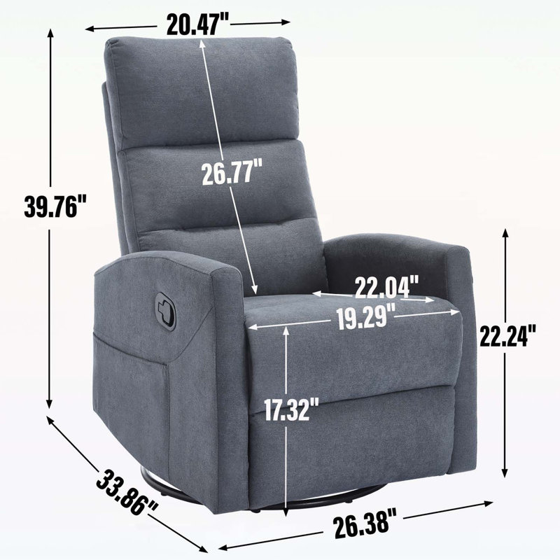 Luxurious Recliner Chair with Advanced Relaxation Technology for Living Room Comfort, Dark Gray