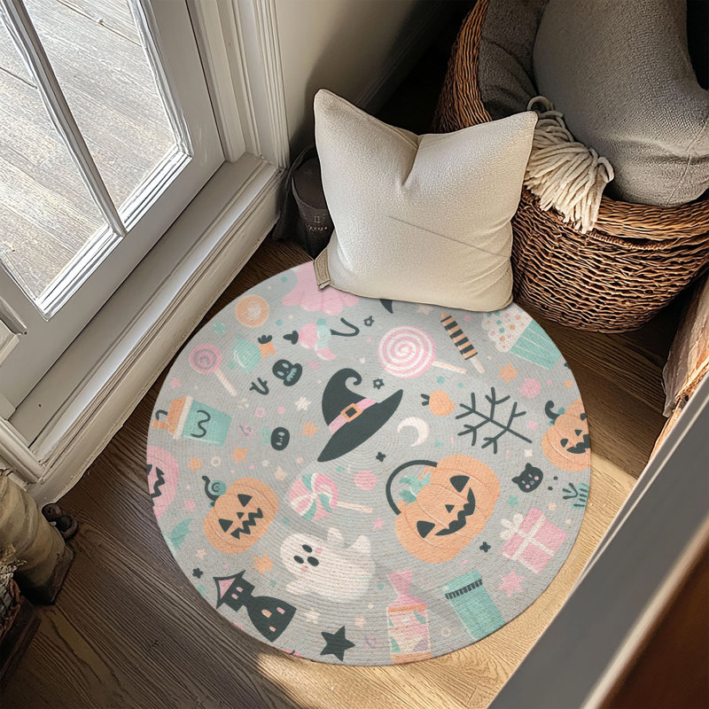 Tapis tressé Ghostly, Rond 5 pi
