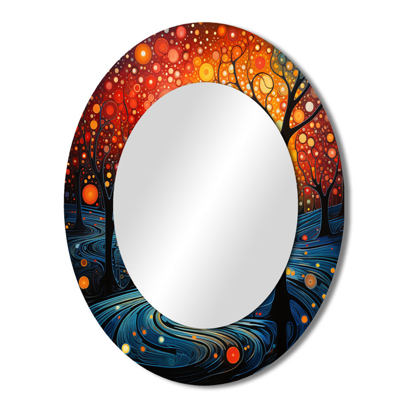 Miroir mural ovale traditionnel pointillé II, 43 po x 33 po