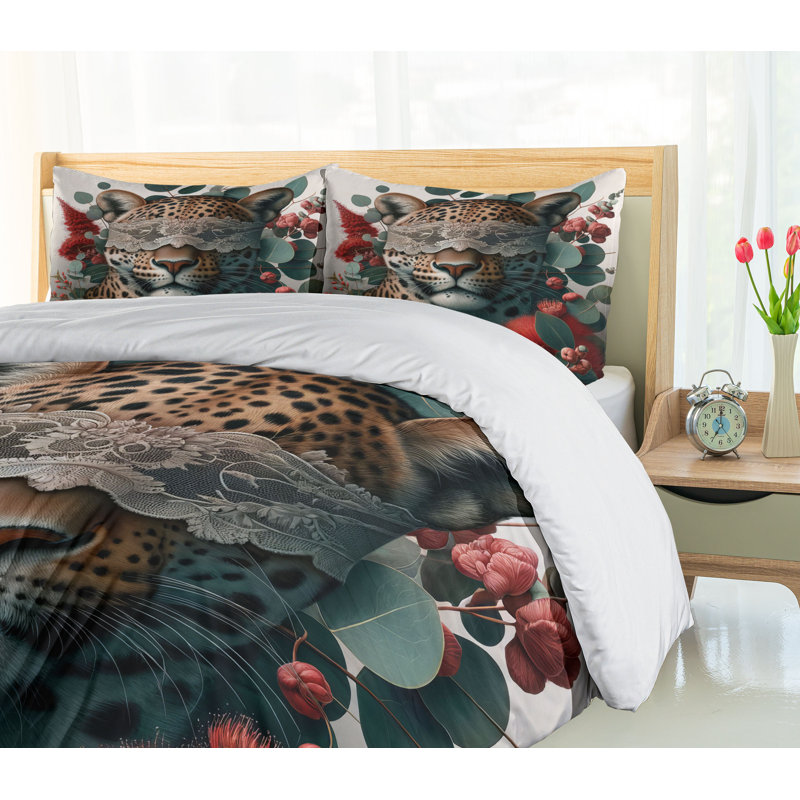 Leopard Duvet Cover, Queen Duvet Cover + 2 Standard Shams