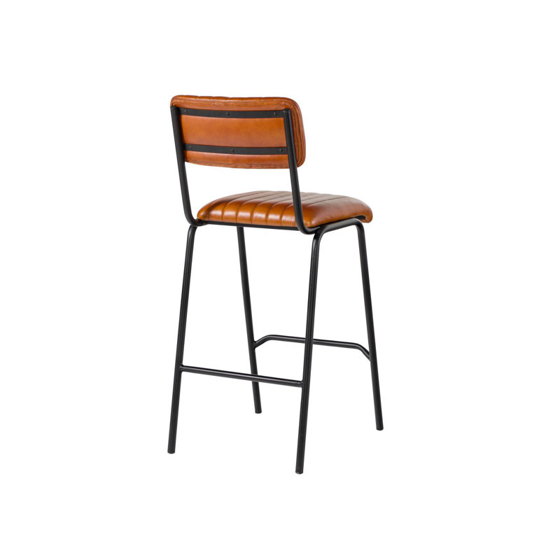 Iron Label Upholstered Bar Stool