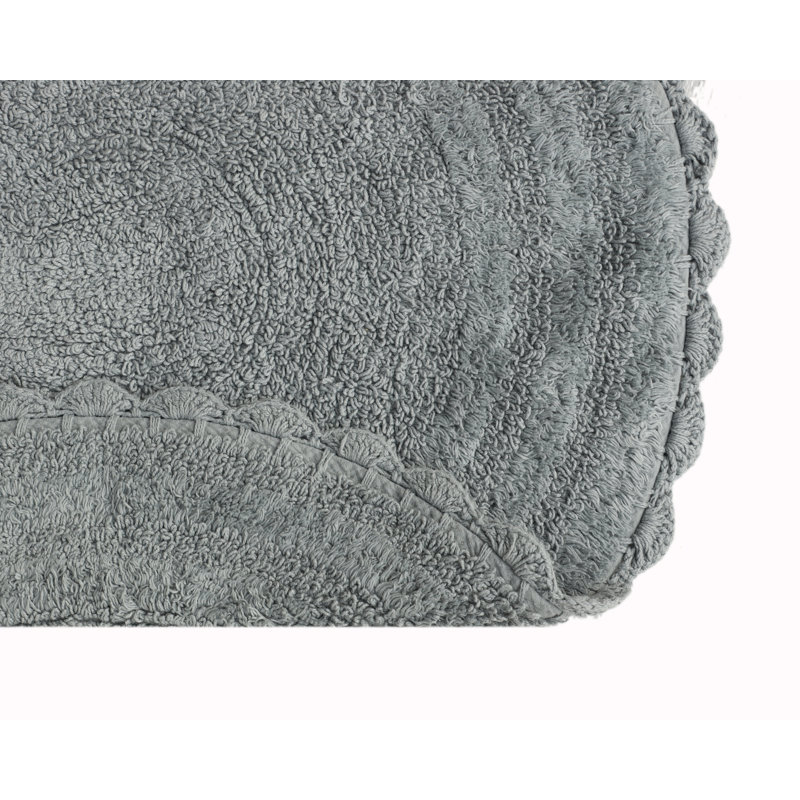 100% Cotton Reversible cute Crochet  Bath Rug, Gray