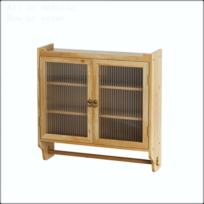 Armoire murale 24,8 po en verre rétro avec rangement à trois niveaux et porte-serviettes