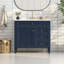 Meuble-lavabo de salle de bain avec lavabo supérieur, meuble de rangement moderne avec 2 tiroirs et un tiroir basculant, meuble-lavabo simple-2038420565