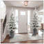 Arbre de Noël floqué avec base en pot - 30 lumières à DEL blanc chaud, 189 pointes, branches en PE + PVC avec 3 pommes de pin - petit arbre de fêtes pré-éclairé pour la table, le vestibule ou la décoration intérieure-1989644858