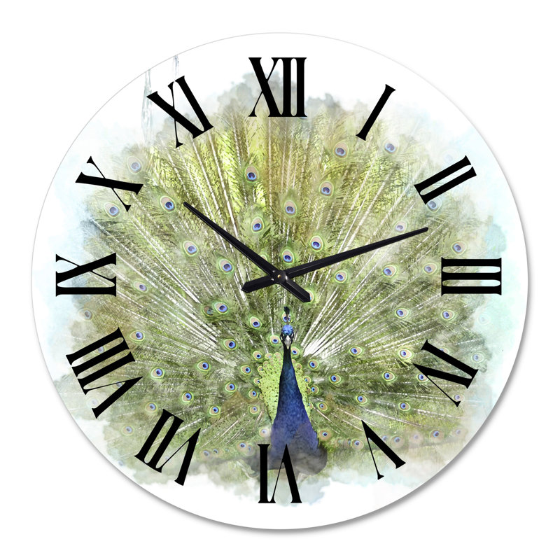 Peacock Bird - Horloge murale traditionnelle, Grand