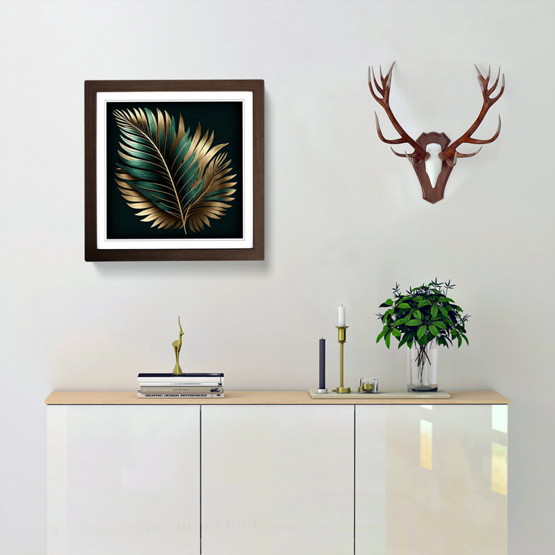Palm Leaf Ornamental No.1 - Framed Print, Walnut