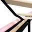 Lit double rembourré rose moderne avec tête de lit en lin - aucun sommier nécessaire, installation sans effort, cadre de plateforme stable à boutons requis, base en lattes de bois, facile à assembler, 500-738985462-738985467