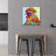 «Attentive Chicken» par Dean Russo, art mural en verre acrylique, 24 po x 24 po-101650401