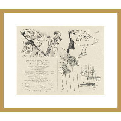 Program for the Soiree Artistique (Programme de la Soirée des anciens élèves du Lycée de Nantes) by Edgar Degas -Framed Giclee Print