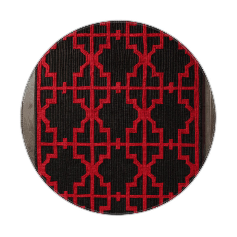 Tapis brun intérieur et extérieur Trellis, Rond 5 pi