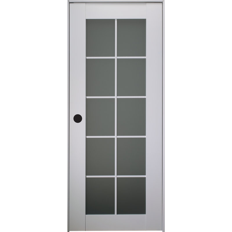 Porte intérieure pré-suspendue en bois manufacturé et en verre Smart Lite 10 Lite Smart Pro, 23,875 po x 95,24 po, Droite