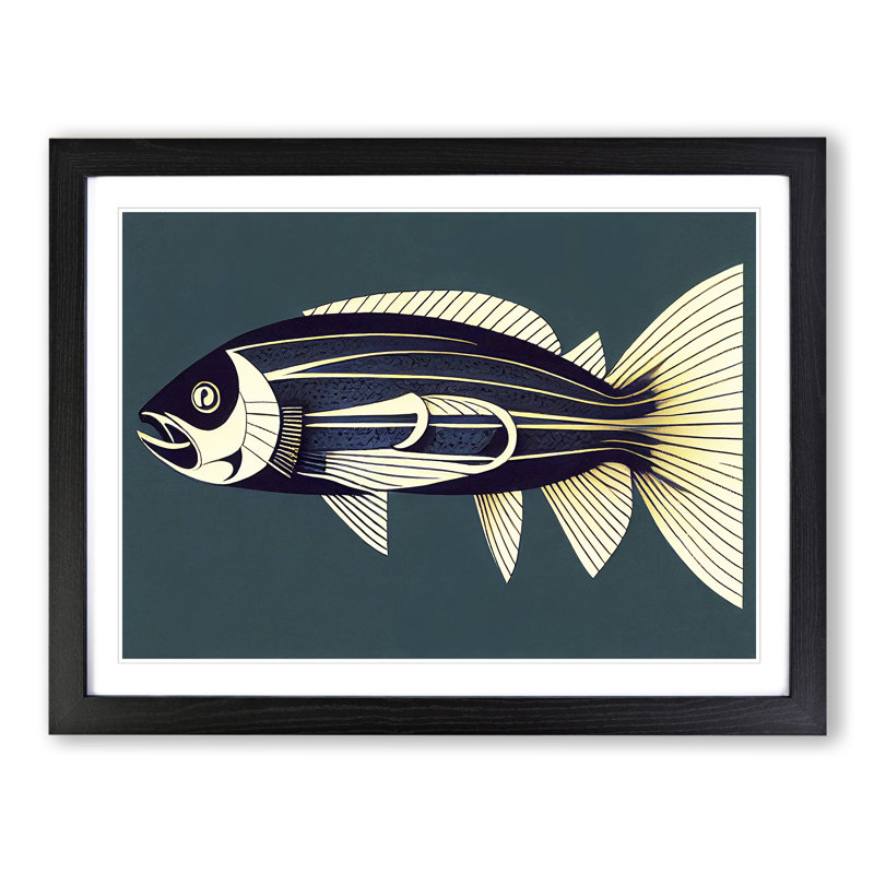 Classic Fish - Framed Print, Black, 46cm H x 64cm W x 2cm D