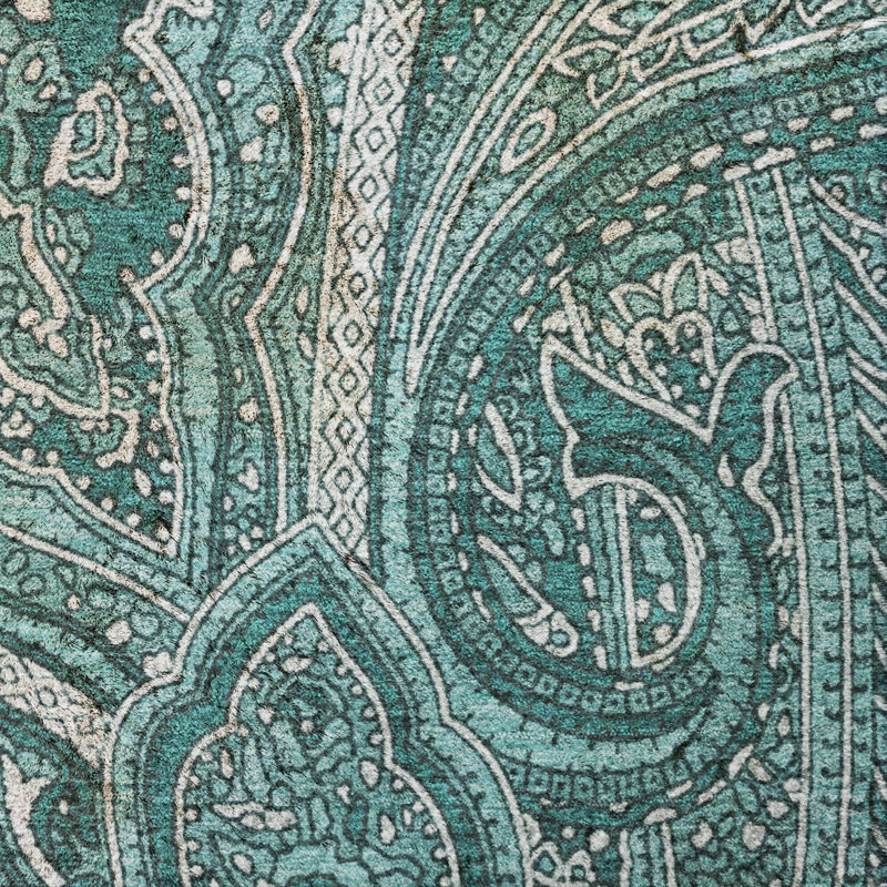Tapis cachemire ADS623 de qualité supérieure lavable à la machine, Teal, 8' x 10'