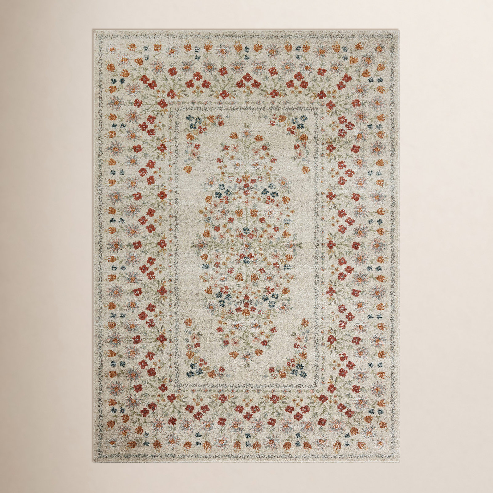 Rifle Paper Co. x Loloi Laurel Linen Floral Rug, Rectangle 3'11" x 5'7"