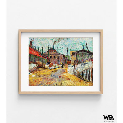 The Factory By Vincent Van Gogh, Colorful City Art,Van Gogh Factory Print,Van Gogh Oil Painting Print,Industrial Wall Art, Factory Art Print