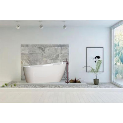 55'' x 27.55'' Freestanding Soaking Acrylic Bathtub