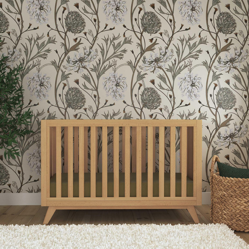 Honey Wood 3-in-1 Convertible Crib with Flared Legs