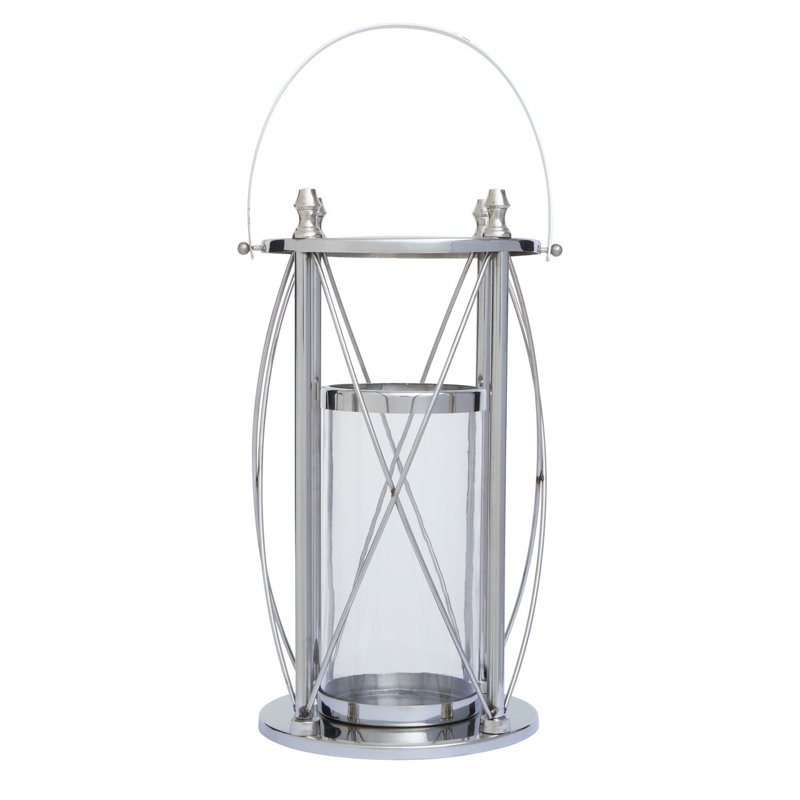 Cruzar Glass Tabletop Lantern, 51cm H x 27cm W x 27cm D