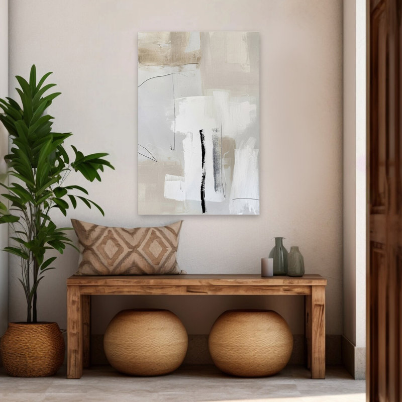 Neutral Balance II moderne abstrait, technique mixte moderne, minimalisme, H 48 po x l 32 po