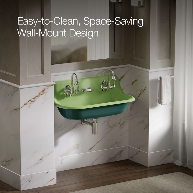 Brockway 36 In. Wall-Mount Utility Sink, Fresh Green