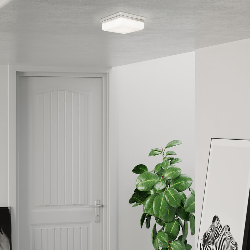 Cara Glass Flush Mount, Polished Nickel