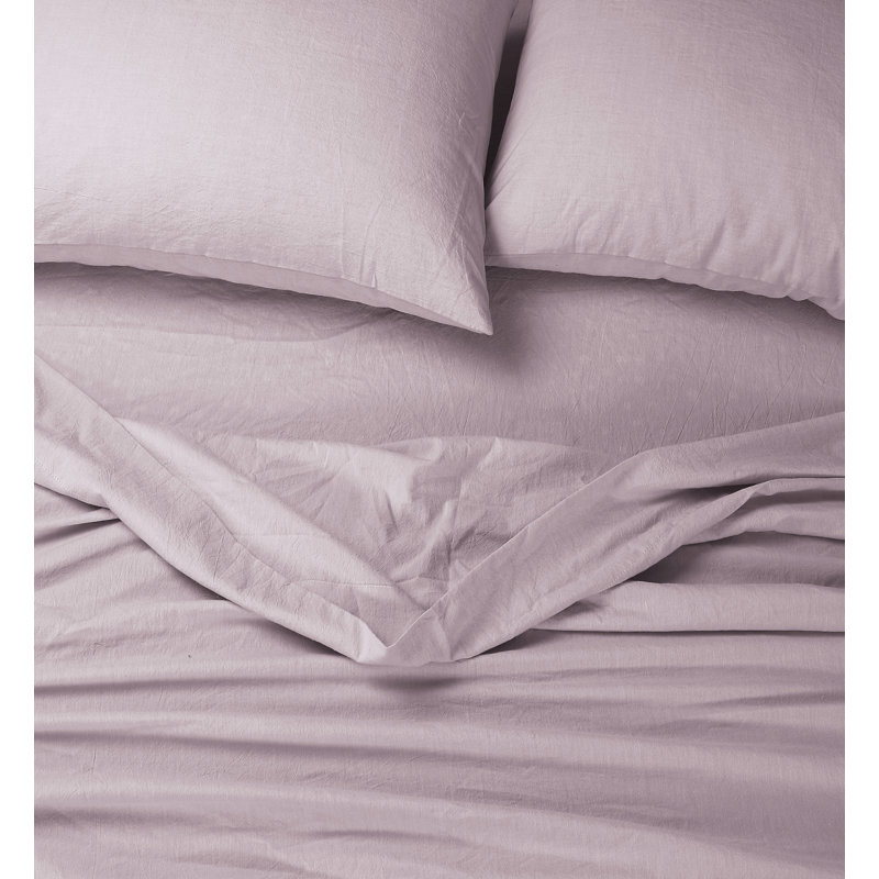  Ensemble de 160 draps en coton standard, Lavande, Ensemble de draps pour lit simple avec deux taies 