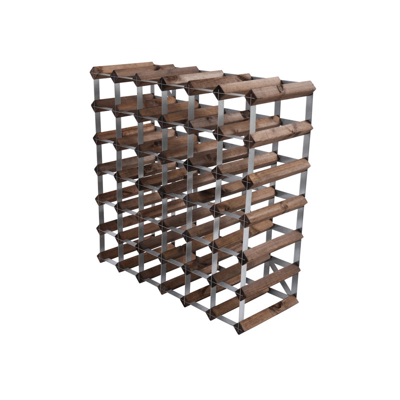 Brejon 42 Bottle Solid Wood Standard Wine Bottle Rack, Dark Brown