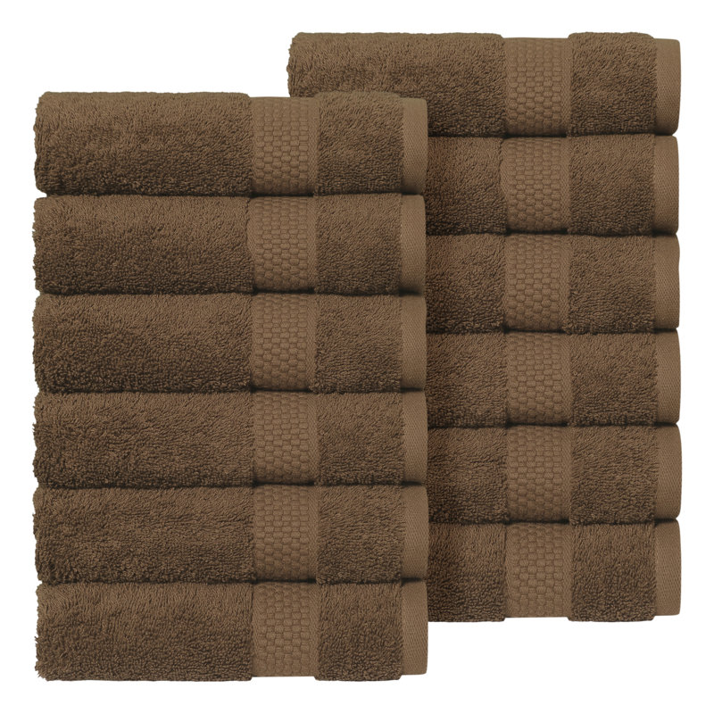 Essuie-mains en coton éponge Starlight, Dark Brown