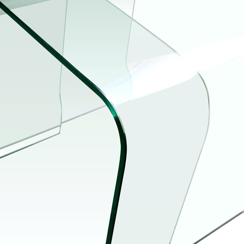 Caryl Glass Top Sled Nesting Tables