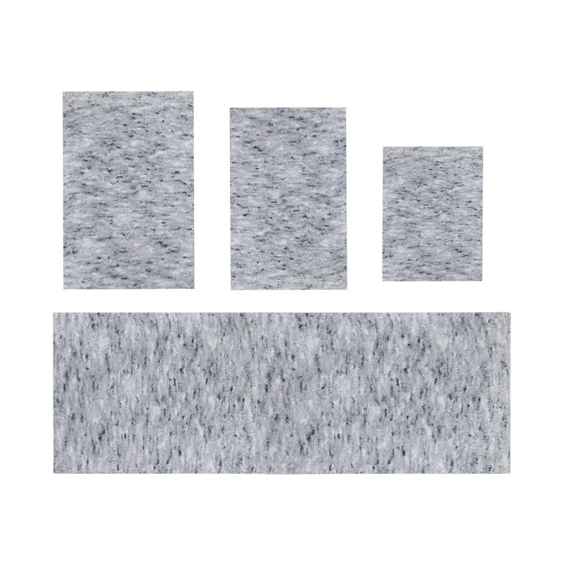 Ensemble de tapis de bain en microfibre 100% polyester Cloud Comfort, absorbant l'eau et  doux - ensemble de 4 pièces, Gris