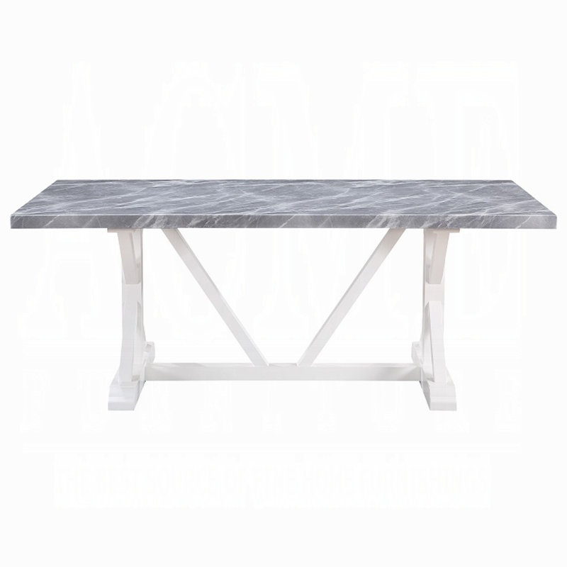Table de salle à manger Hollyn avec plateau en pierre reconstituée