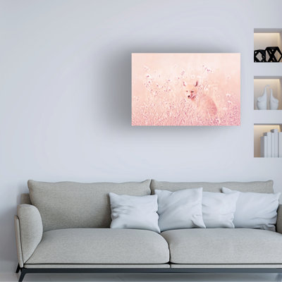 Bolog Jennie Marie Schell Pink Little Fox In Flowers Canvas Art