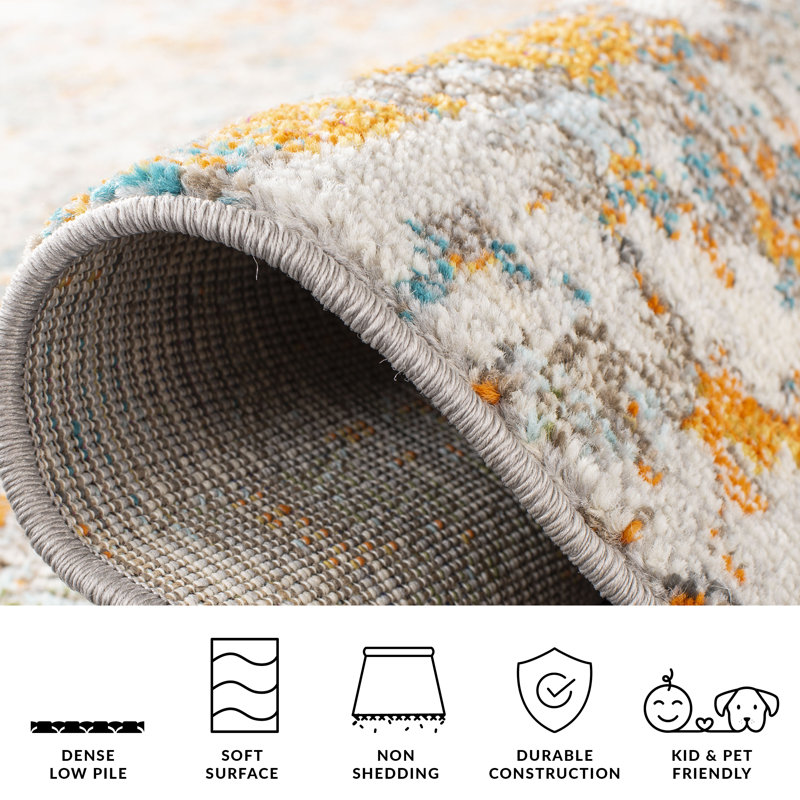 Farmersville Abstract Area Rug, Square 201 cm