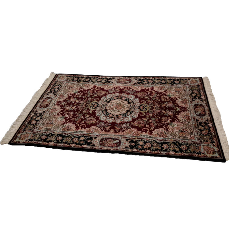 Canvello Hand Made Formal Medallion Sino Tabriz Rug - 4'1'' X 5'11''