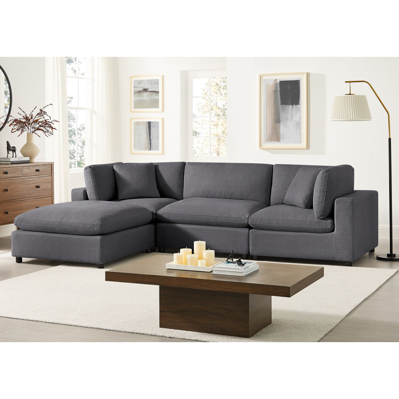Vinessa Modular Sectional - 4-Piece XL Chofa, Gray Polyester