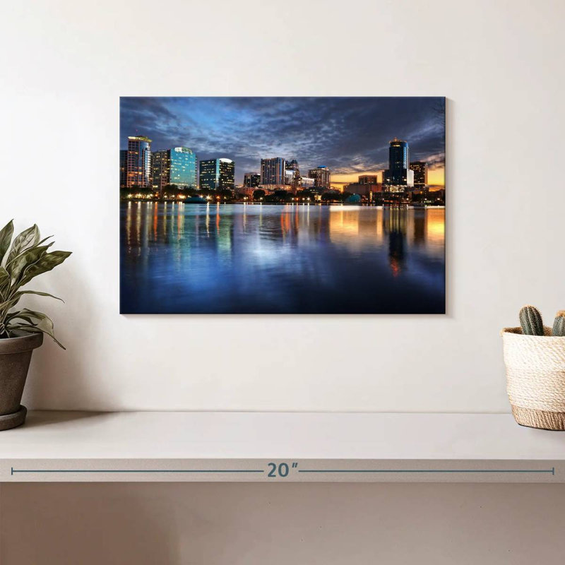 Harpa Orlando Night Skyline, 8" H x 12" W