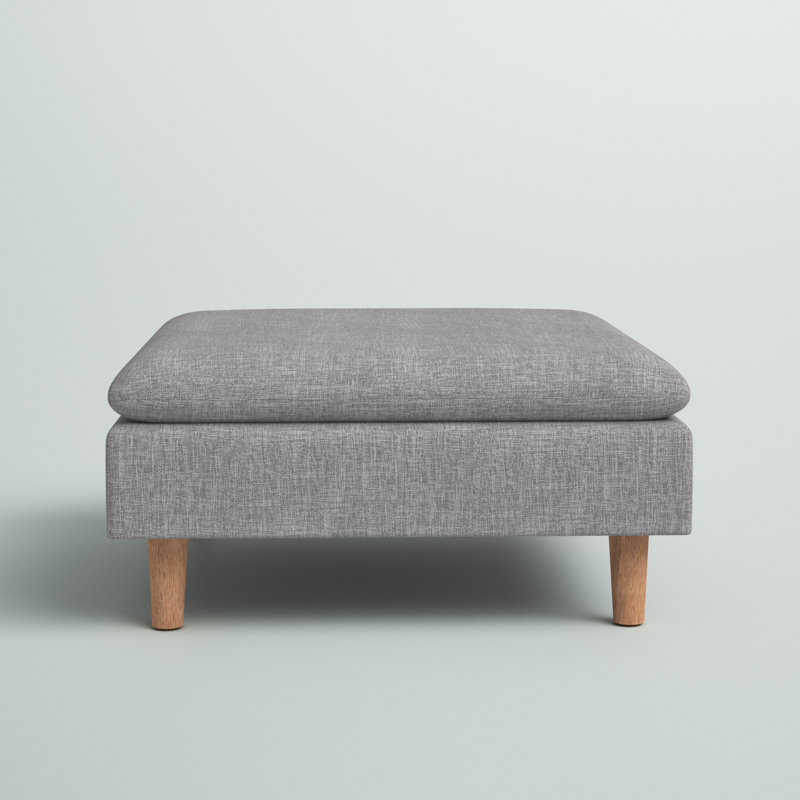 Poyner Upholstered Ottoman, Platinum Gray