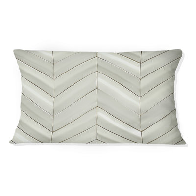 Coussin lombaire beige Mid-Century Herringbone I - Midcentury