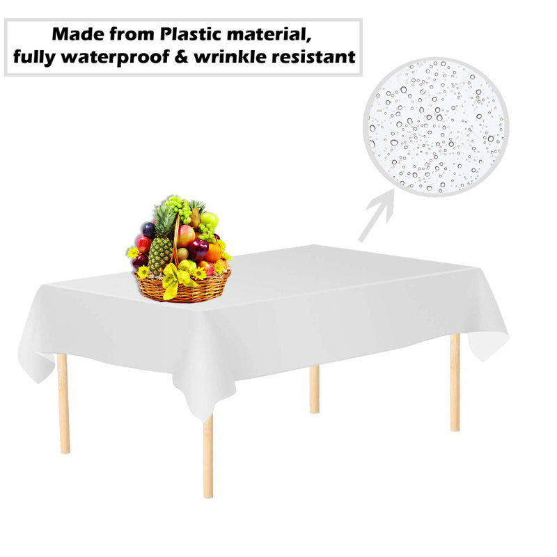 Ebrahim Tablecloth, White, 137cm W x 274cm L