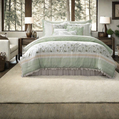 Premium Cotton Percale Bedding Sets, Sage Green, Elegant Farmhouse Style